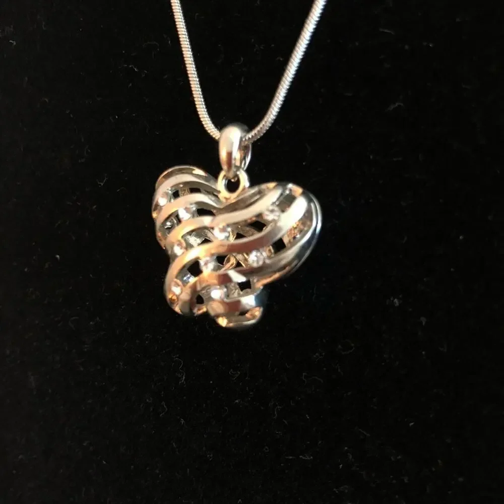 Silver Hollow Butterly Charm Necklace